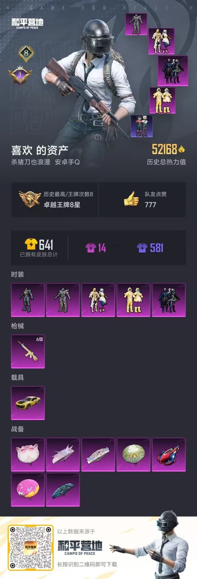 HPQM3262945和平精英账号详情图3 HPQM3262945和平精英账号详情图3