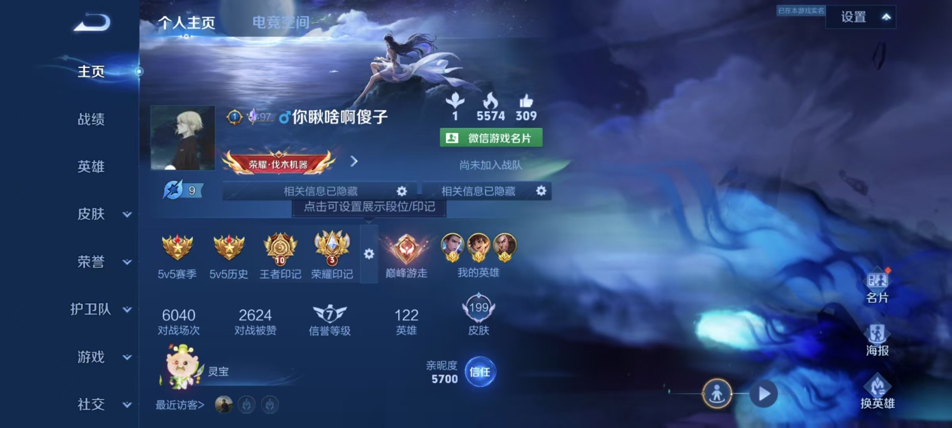 王者荣耀账号安卓VX英雄 200皮肤 可修改实名 永久社交限制 传说皮：地狱之眼,冠军飞将,超时空战士-狄仁杰,神器·狴
